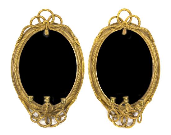 A Pair of English Giltwood Mirrors