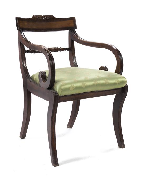 A Regency Mahogany Open Armchair