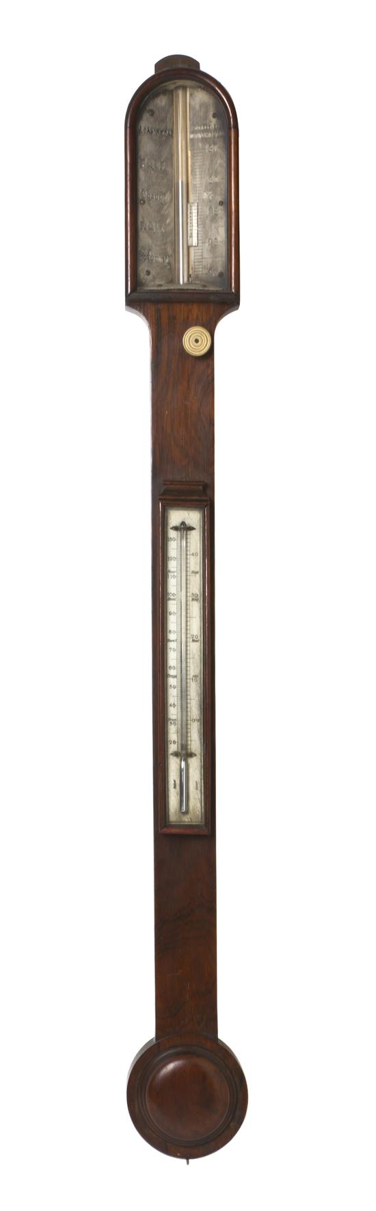 A Victorian Mahogany Stick Barometer