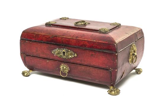  A Hide Covered Table Casket having 152584
