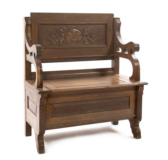  An American Oak Hall Bench the 15259c