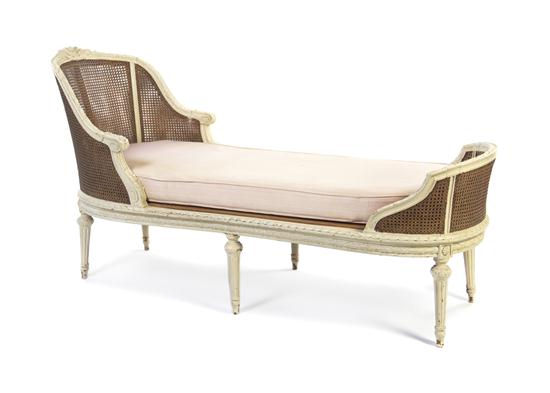 A Louis XVI Style Painted Chaise