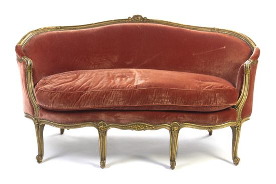 * A Louis XVI Style Giltwood Canape