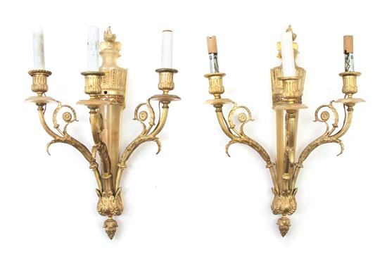 A Pair of Neoclassical Gilt Bronze