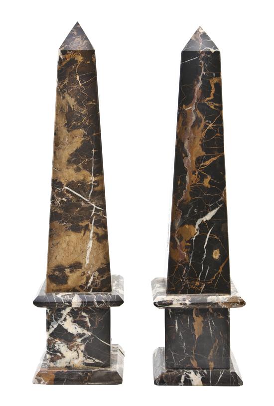 A Pair of Continental Marble Obelisks 15264e