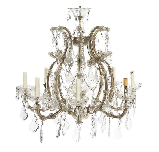 * A Continental Cased Glass Nine-Light