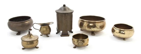 Four Russian Hammered Brass Bowls 1526b5