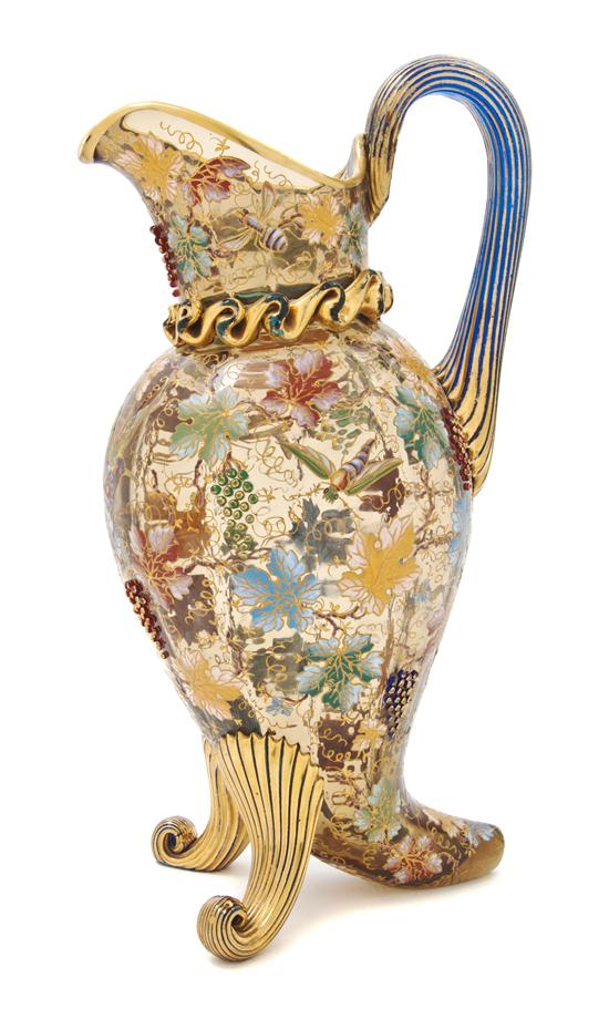 A Moser Enameled and Gilt Decorated
