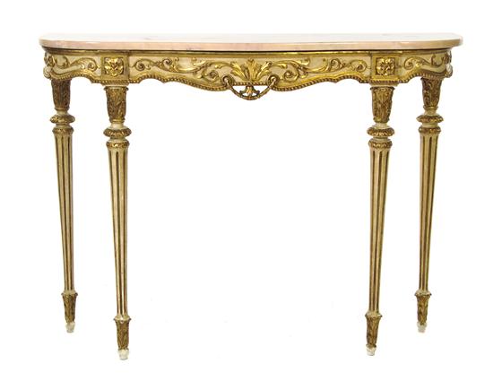 An Italian Painted and Parcel Gilt
