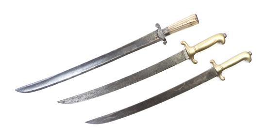 * Three Short Swords two with brass