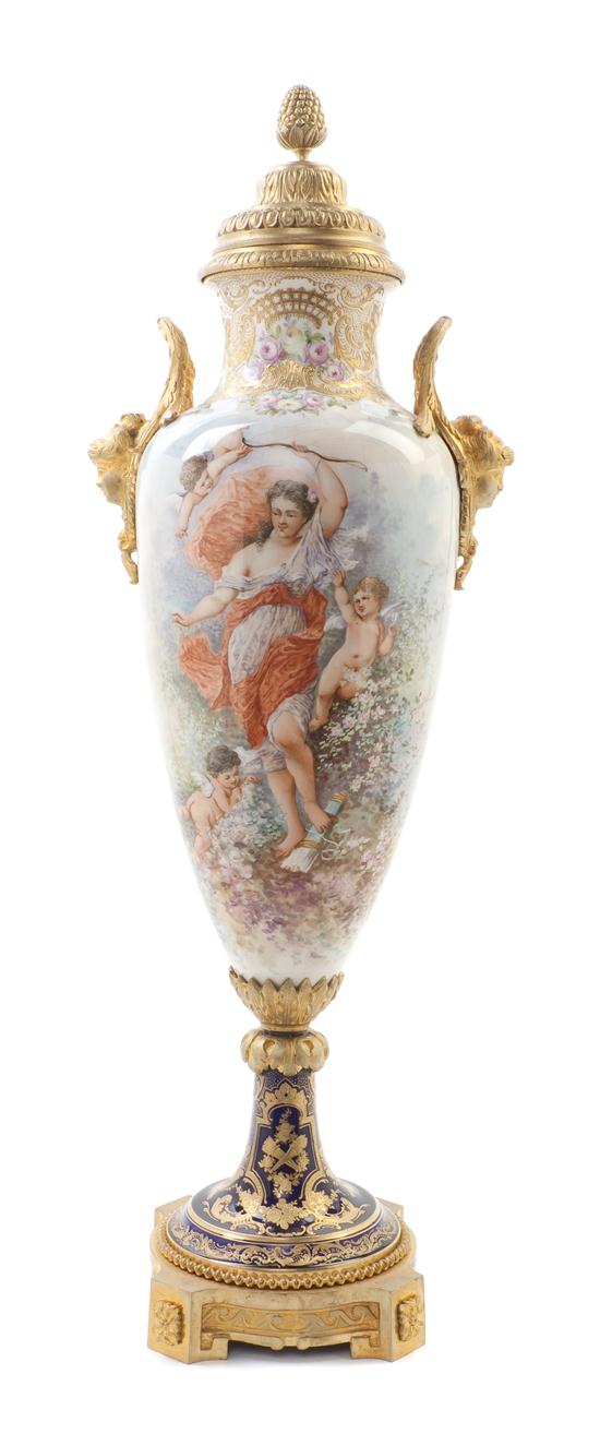 A Sevres Style Porcelain and Gilt