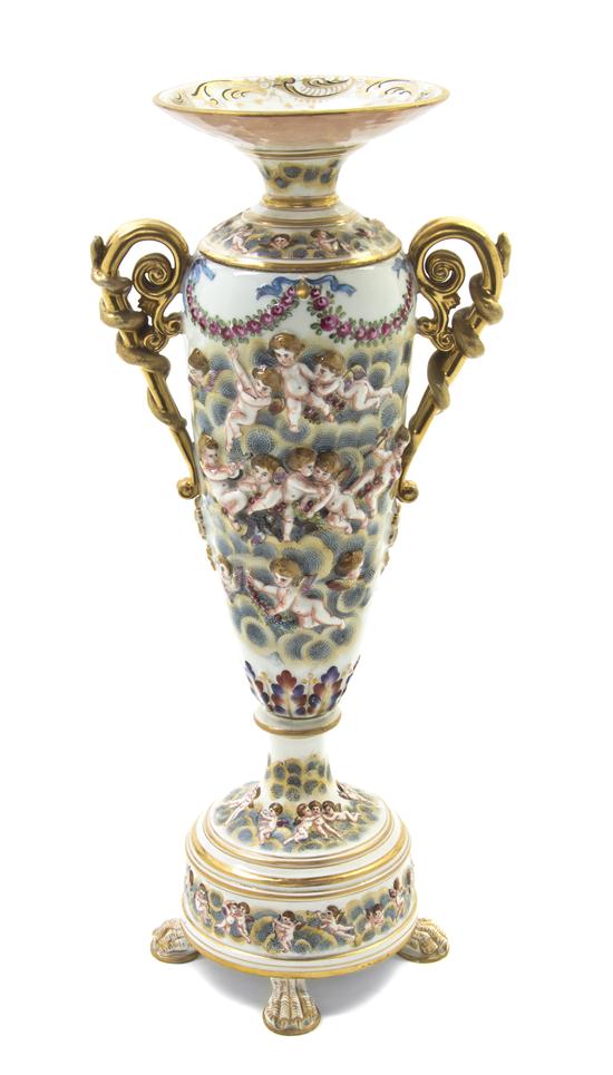 A Capodimonte Porcelain Vase of baluster