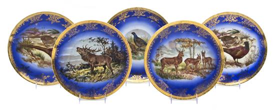 A Set of Five Bavarian Porcelain Game