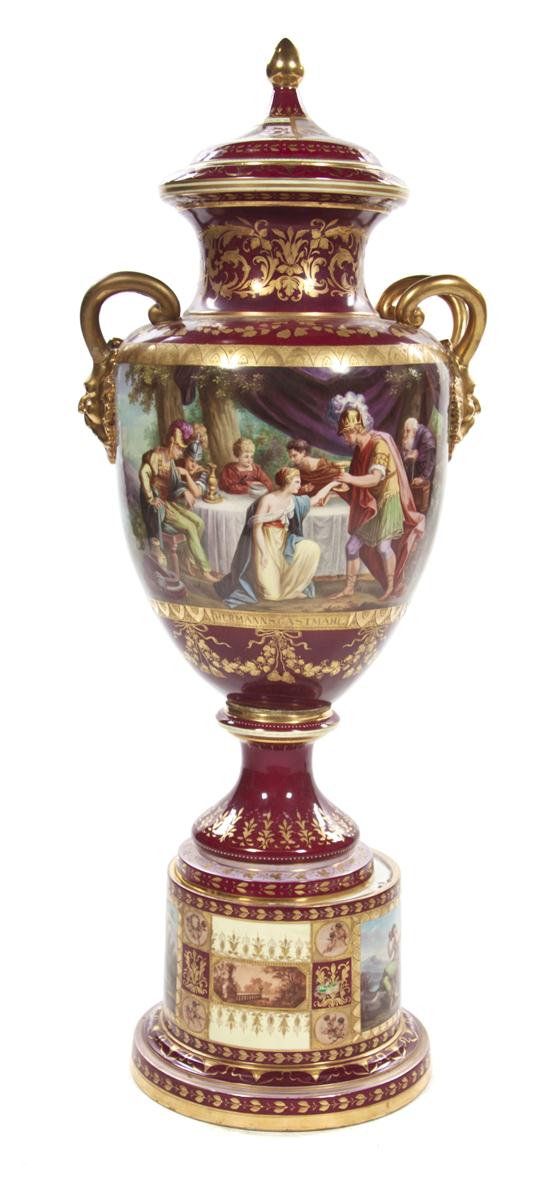 A Royal Vienna Porcelain Urn and Cover