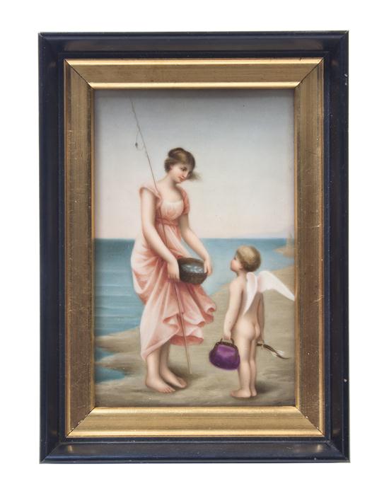 * A German Porcelain Plaque depicting