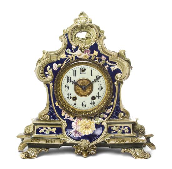 A German Ceramic Mantel Clock the 152774