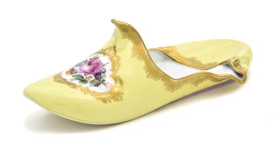 A Meissen Porcelain Slipper having a