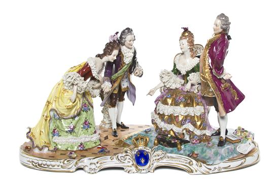 A Dresden Porcelain Figural Group depicting