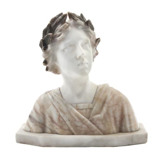 * An Italian Alabaster Bust depicting