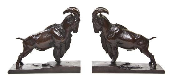 A Pair of American Bronze Animalier