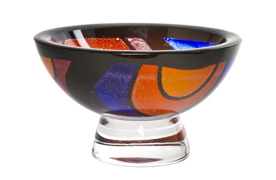 * An Orrefors Glass Footed Bowl