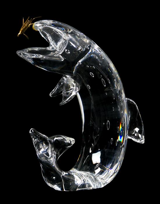 * A Steuben Glass Sculpture Trout