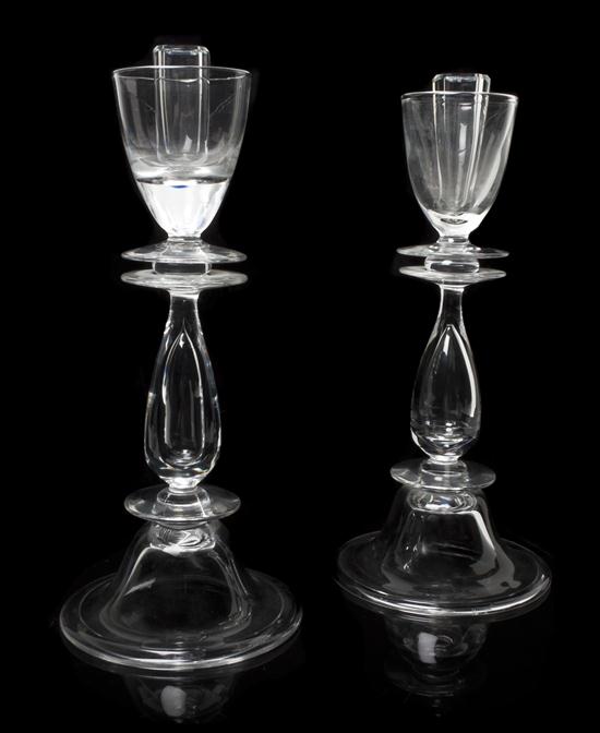 * A Pair of Steuben Blown Glass