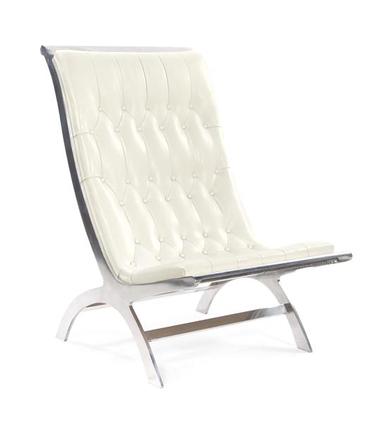 An Aluminum and Leather Chair John Vesey