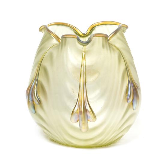 A Loetz Applied Glass Vase of ovoid