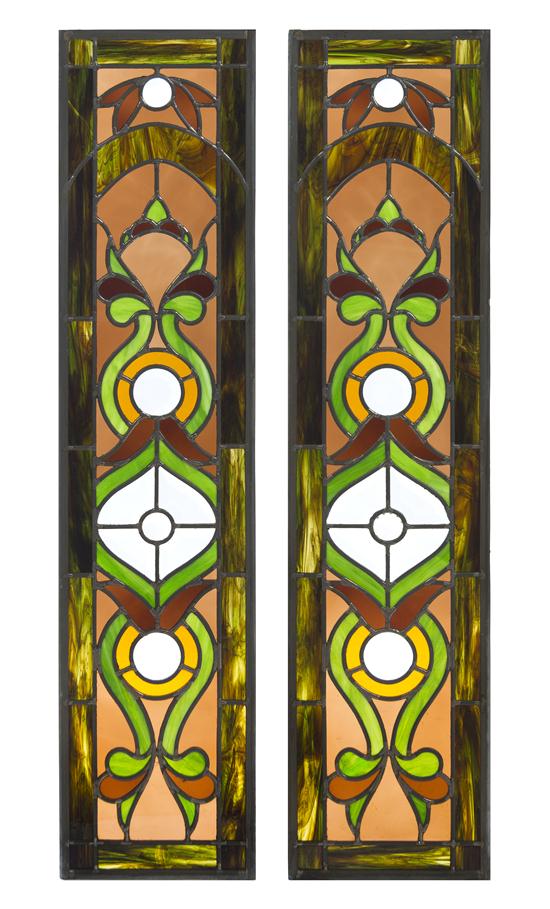 A Pair of American Leaded Glass