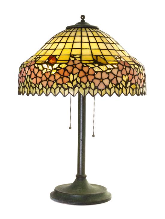 An American Leaded Glass Lamp attributed