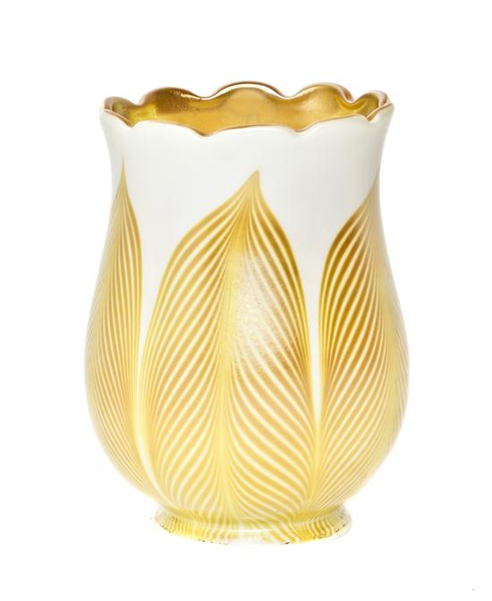 A Steuben Iridescent Glass Shade