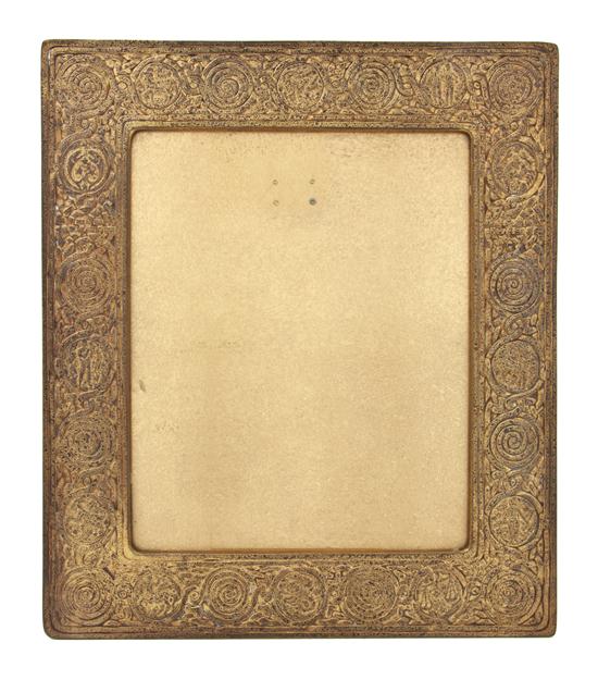 A Tiffany Studios Gilt Bronze Frame