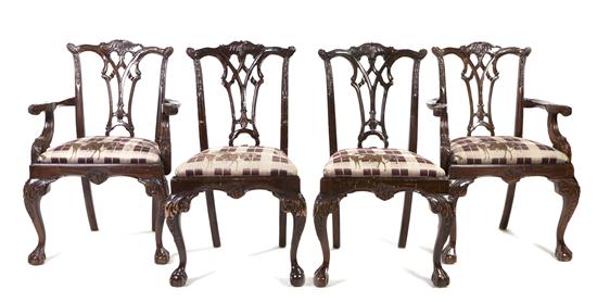 A Set of Chippendale Style Mahogany