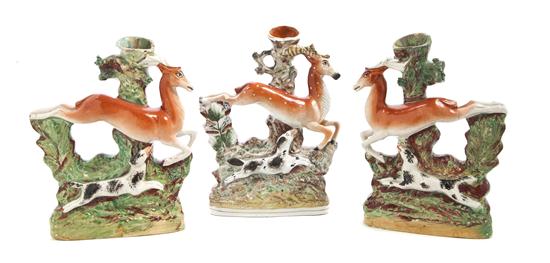 Three Staffordshire Figural Spill 15290d