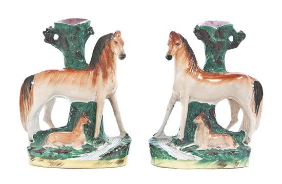 A Pair of Staffordshire Figural Spill