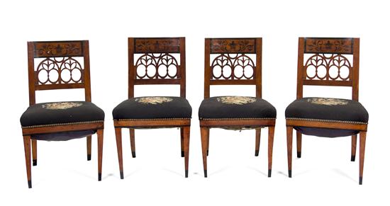 A Set of Four Continental Marquetry 15293b