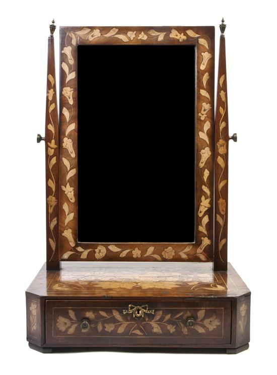 A Dutch Marquetry Dressing Mirror