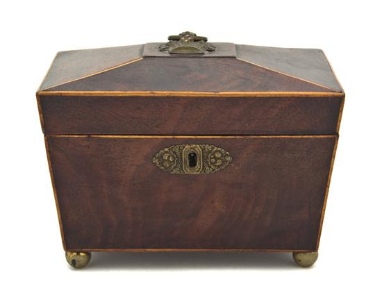 A Regency Mahogany Tea Caddy the