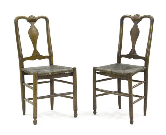 *A Pair of American Pine Side Chairs