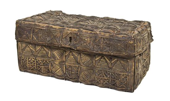 A Woven Hide Trunk the rectangular 1529f3