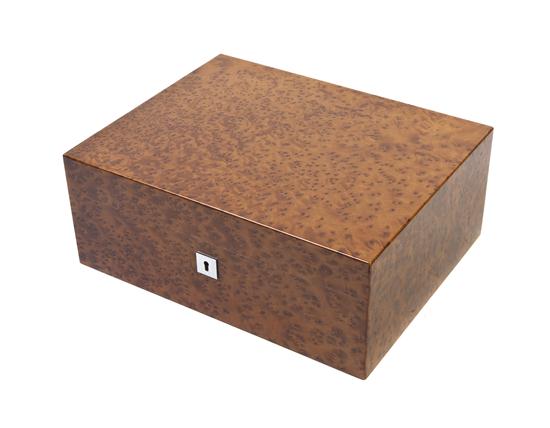 A Dunhill Burlwood Humidor of rectangular