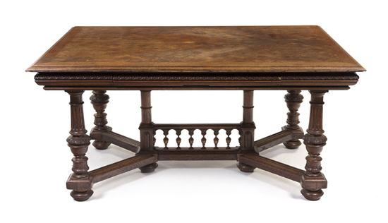 An American Oak Parquetry Dining Table