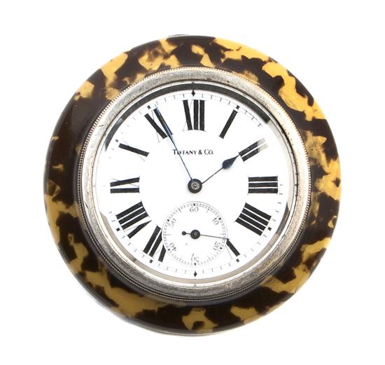 A Faux Tortoise Shell Desk Clock 152a18