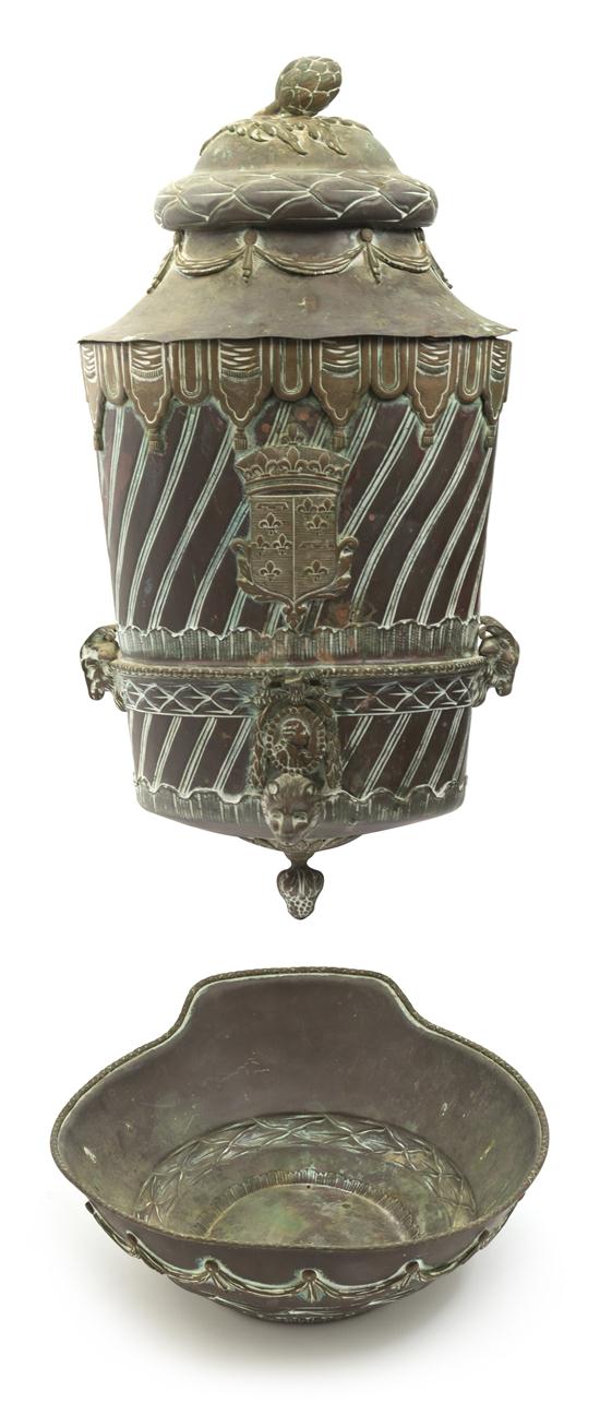 *A French Copper Lavabo and Basin