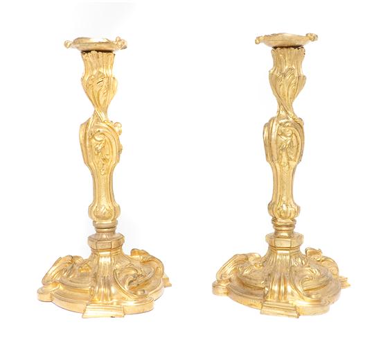 A Pair of Louis XV Style Gilt Bronze