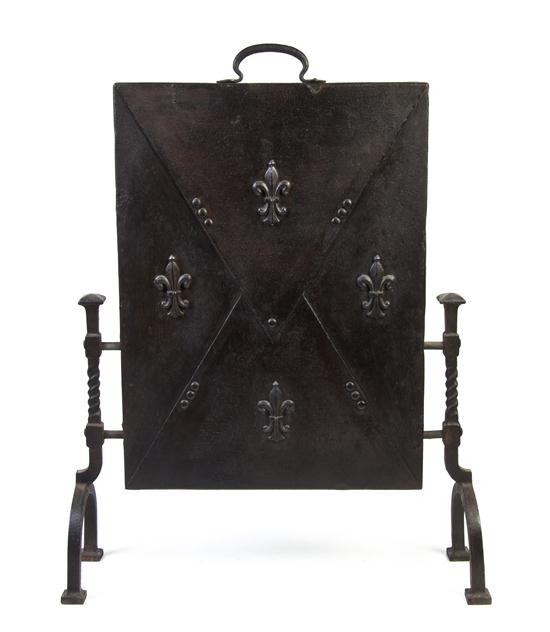 A French Iron Firescreen of handled