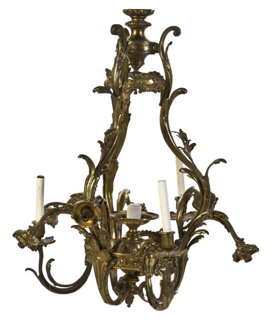 *A Louis XV Style Gilt Metal Ten-Light