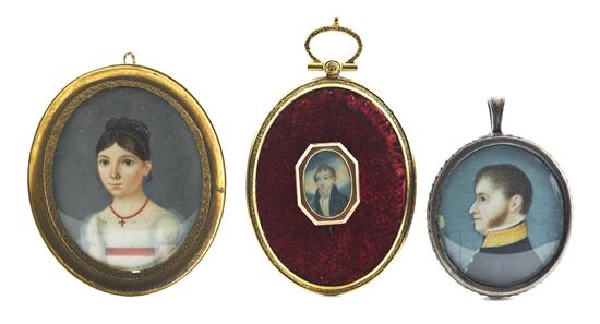 Three Continental Portrait Miniatures 152abc