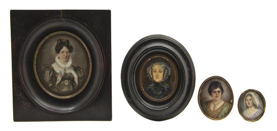 A Collection of Four Portrait Miniatures